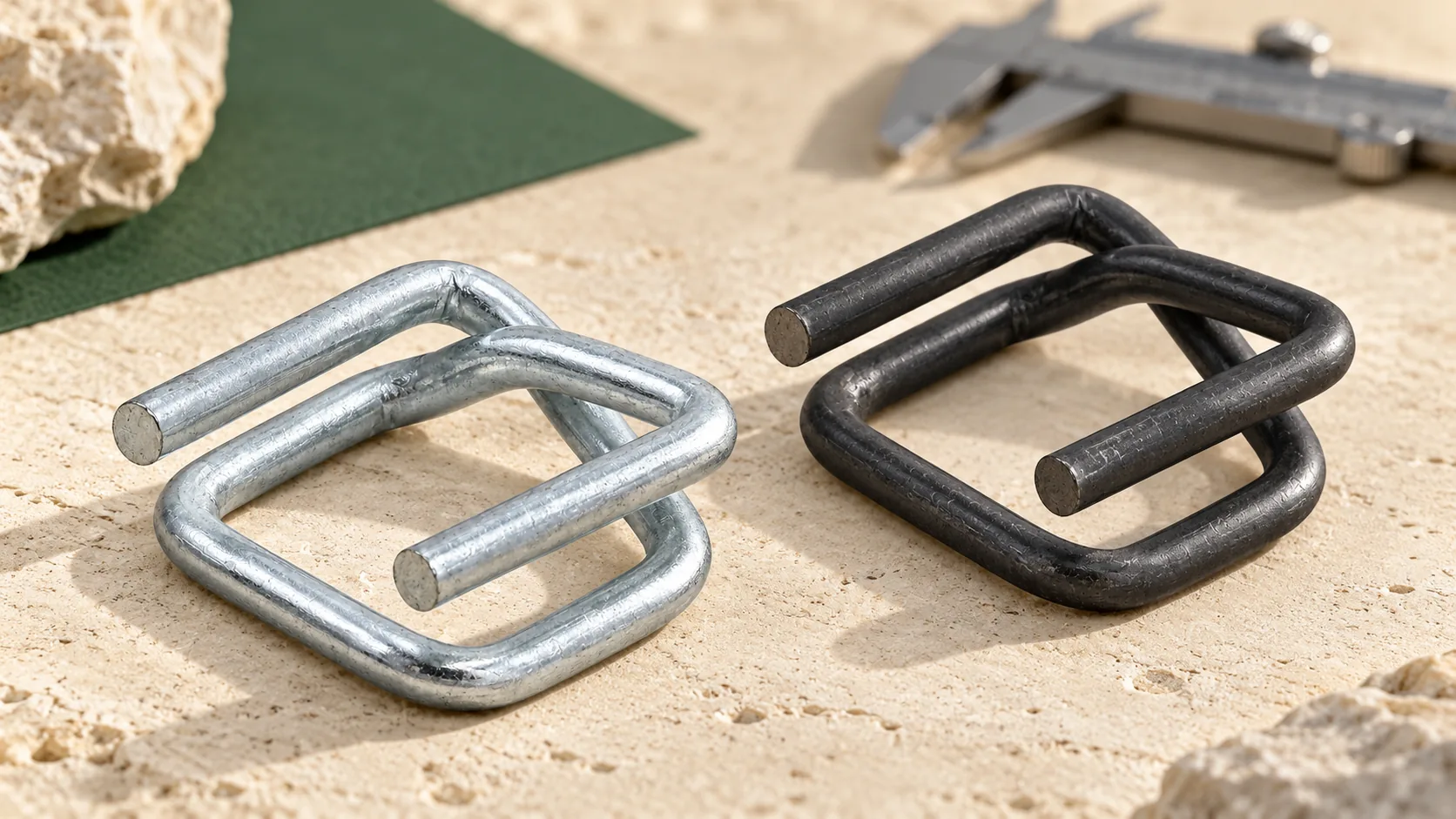 Wire-buckle family view showing different finishes